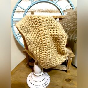 Handmade Crochet Slouchy Beige Beanie Hippie Hat Rasta Slouchy Crochet M/L NEW